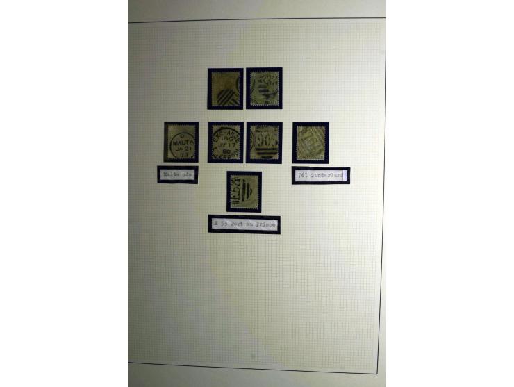 1855/92, Victoria surface-printed, gestempelte spezialisierte Sammlung (2 Werte ungebraucht) mit einigen schönen Briefen, dab