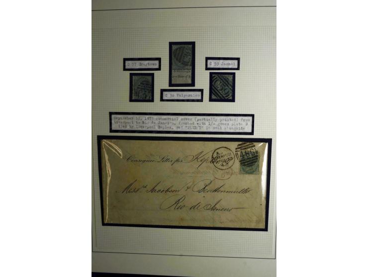 1855/92, Victoria surface-printed, gestempelte spezialisierte Sammlung (2 Werte ungebraucht) mit einigen schönen Briefen, dab