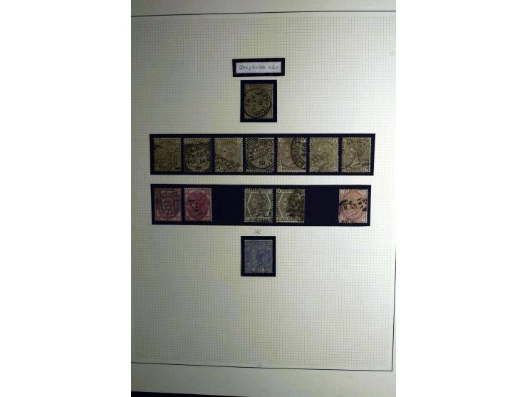 1855/92, Victoria surface-printed, gestempelte spezialisierte Sammlung (2 Werte ungebraucht) mit einigen schönen Briefen, dab