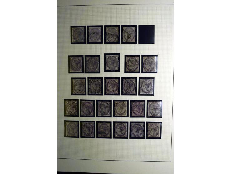 1855/92, Victoria surface-printed, gestempelte spezialisierte Sammlung (2 Werte ungebraucht) mit einigen schönen Briefen, dab