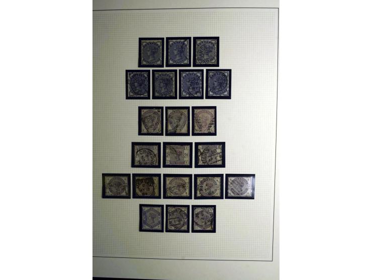 1855/92, Victoria surface-printed, gestempelte spezialisierte Sammlung (2 Werte ungebraucht) mit einigen schönen Briefen, dab