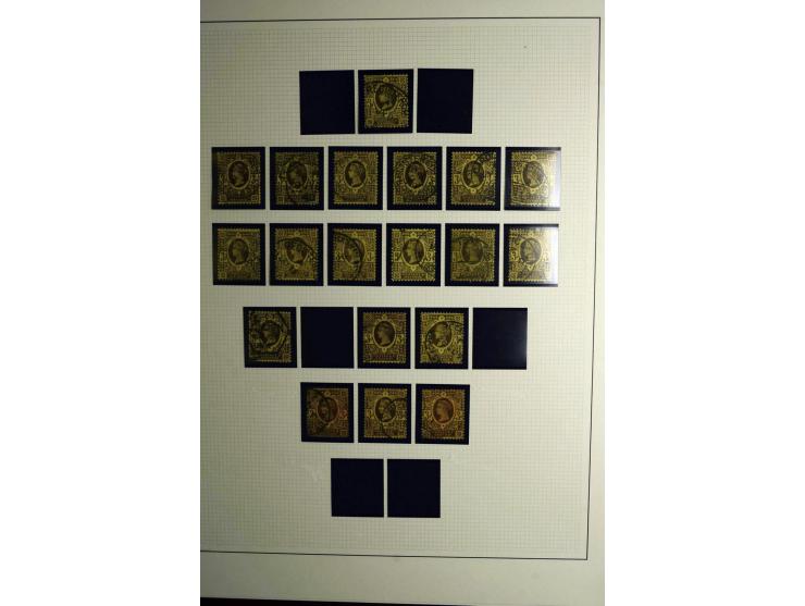 1855/92, Victoria surface-printed, gestempelte spezialisierte Sammlung (2 Werte ungebraucht) mit einigen schönen Briefen, dab