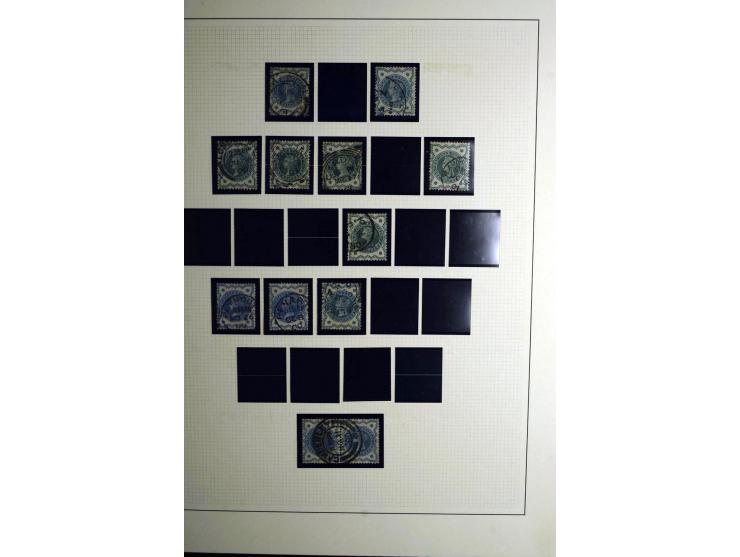 1855/92, Victoria surface-printed, gestempelte spezialisierte Sammlung (2 Werte ungebraucht) mit einigen schönen Briefen, dab