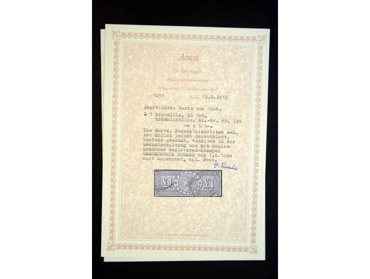 1855/92, Victoria surface-printed, gestempelte spezialisierte Sammlung (2 Werte ungebraucht) mit einigen schönen Briefen, dab