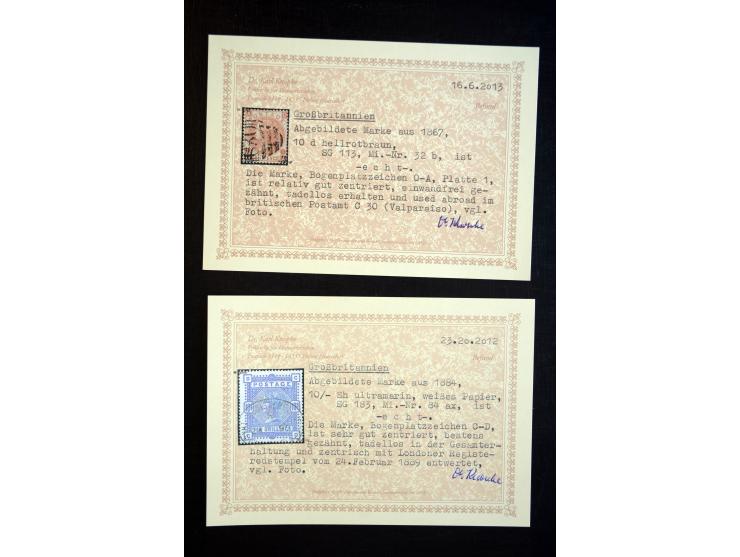 1855/92, Victoria surface-printed, gestempelte spezialisierte Sammlung (2 Werte ungebraucht) mit einigen schönen Briefen, dab
