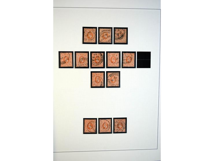 1902/13, Edward VII, gestempelte Sammlung mit 5 Briefen, spezialisiert gesammelt nach Drucken und Farben, dabei 7 Stück 1£ gr
