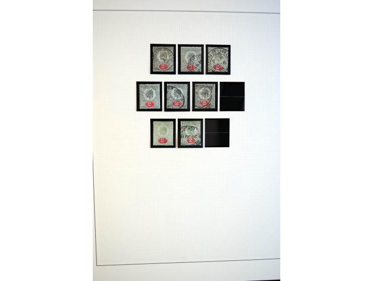 1902/13, Edward VII, gestempelte Sammlung mit 5 Briefen, spezialisiert gesammelt nach Drucken und Farben, dabei 7 Stück 1£ gr