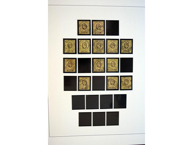 1902/13, Edward VII, gestempelte Sammlung mit 5 Briefen, spezialisiert gesammelt nach Drucken und Farben, dabei 7 Stück 1£ gr