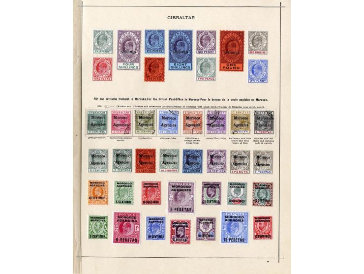 1840/1915 (ca.), ungebrauchte und gestempelte alte Sammlung, dabei diverse Shilling- und Pfundwerte, Auslandspostämter, Gibra
