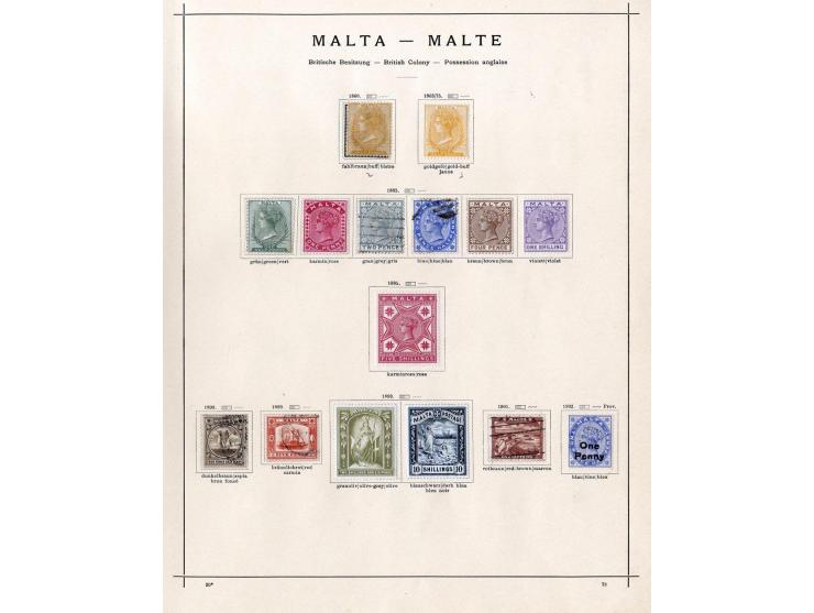 1840/1915 (ca.), ungebrauchte und gestempelte alte Sammlung, dabei diverse Shilling- und Pfundwerte, Auslandspostämter, Gibra