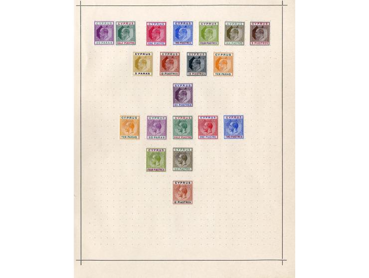1840/1915 (ca.), ungebrauchte und gestempelte alte Sammlung, dabei diverse Shilling- und Pfundwerte, Auslandspostämter, Gibra