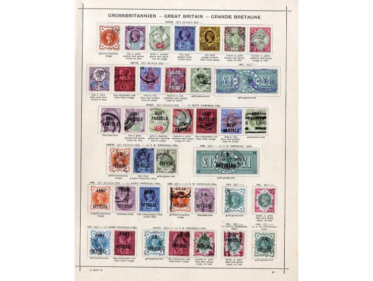 1840/1915 (ca.), ungebrauchte und gestempelte alte Sammlung, dabei diverse Shilling- und Pfundwerte, Auslandspostämter, Gibra
