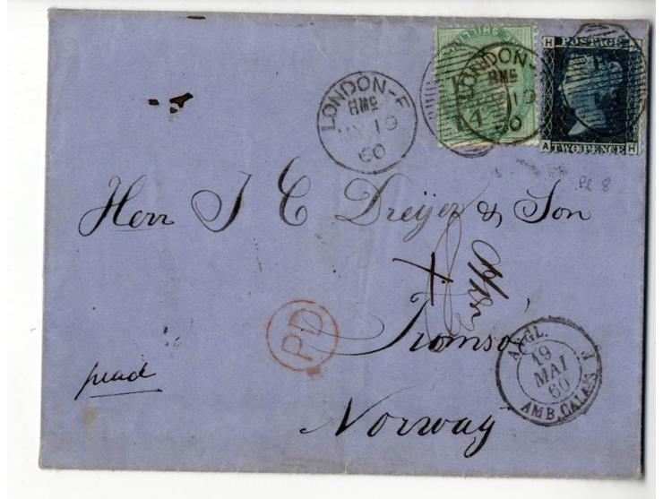 1840/95 (ca.), rund 80 Briefe und Karten mit vielen interessanten Stücken, dabei Mi.-Nr. 1 (3) und Nr. 2, viel Auslandsbriefe