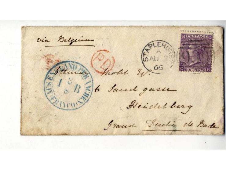 1840/95 (ca.), rund 80 Briefe und Karten mit vielen interessanten Stücken, dabei Mi.-Nr. 1 (3) und Nr. 2, viel Auslandsbriefe