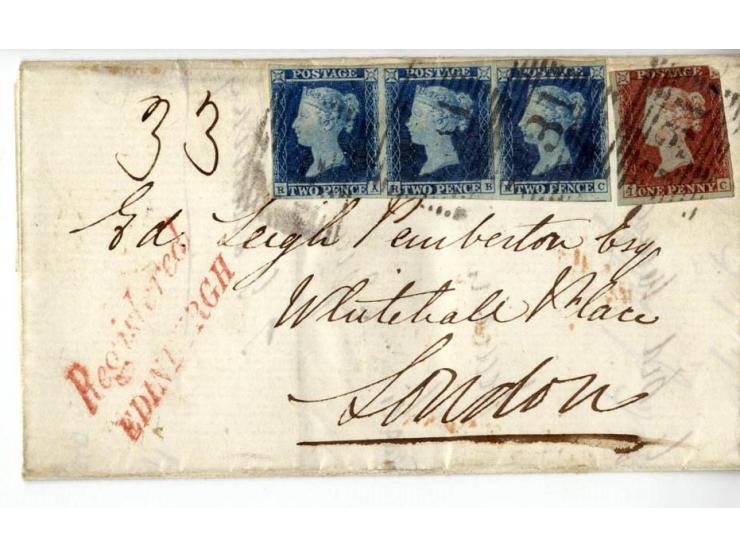 1840/95 (ca.), rund 80 Briefe und Karten mit vielen interessanten Stücken, dabei Mi.-Nr. 1 (3) und Nr. 2, viel Auslandsbriefe