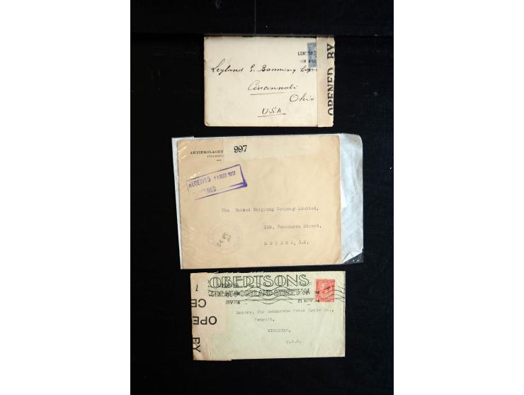 1914/45, Zensurpost I. und II. WK, einige hundert Briefe und Karten aus bzw. nach Großbritannien, dabei Feldpost, R-Briefe, v
