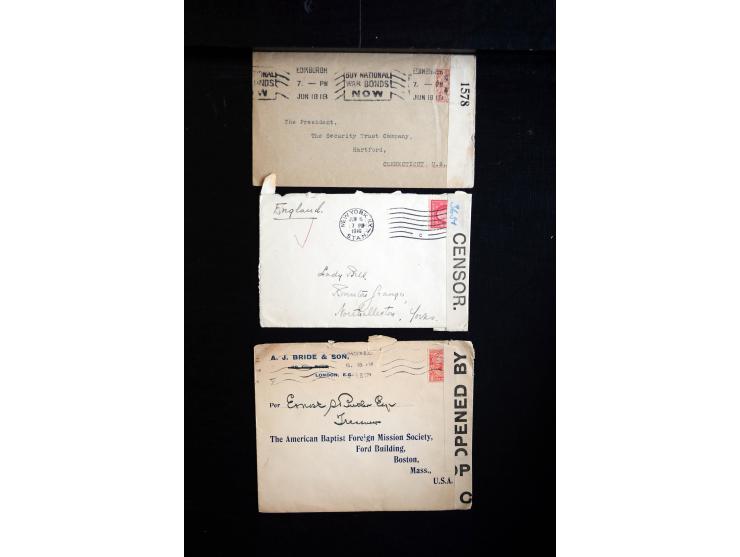 1914/45, Zensurpost I. und II. WK, einige hundert Briefe und Karten aus bzw. nach Großbritannien, dabei Feldpost, R-Briefe, v