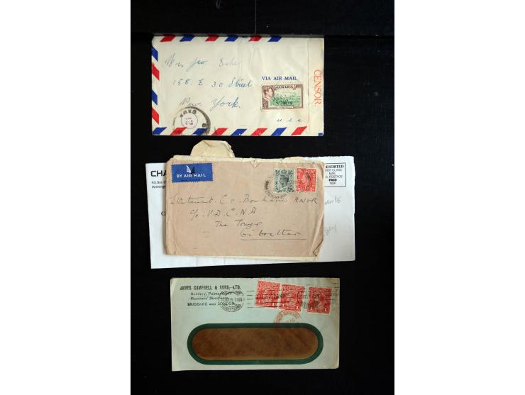 1914/45, Zensurpost I. und II. WK, einige hundert Briefe und Karten aus bzw. nach Großbritannien, dabei Feldpost, R-Briefe, v