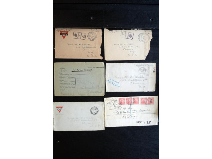 1914/45, Zensurpost I. und II. WK, einige hundert Briefe und Karten aus bzw. nach Großbritannien, dabei Feldpost, R-Briefe, v