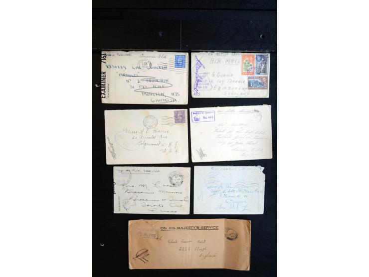 1914/45, Zensurpost I. und II. WK, einige hundert Briefe und Karten aus bzw. nach Großbritannien, dabei Feldpost, R-Briefe, v