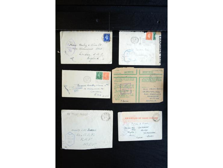 1914/45, Zensurpost I. und II. WK, einige hundert Briefe und Karten aus bzw. nach Großbritannien, dabei Feldpost, R-Briefe, v