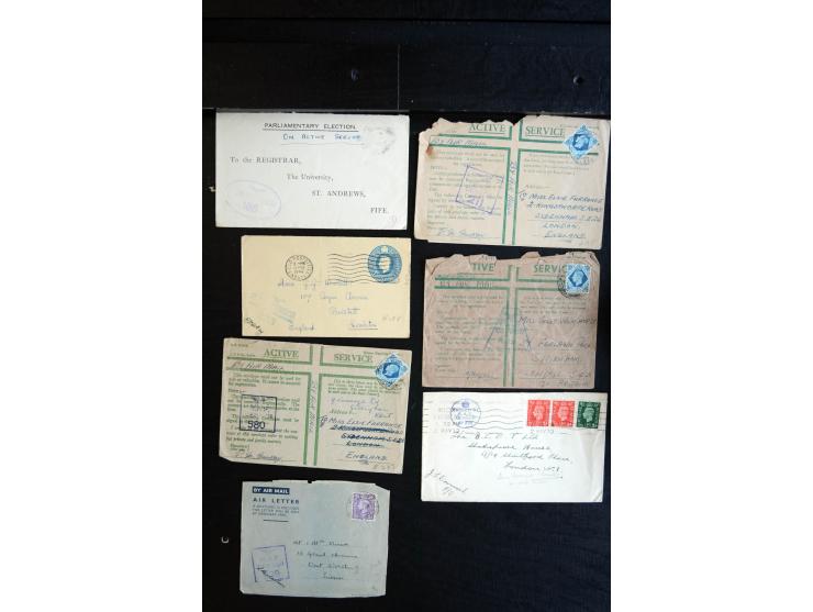 1914/45, Zensurpost I. und II. WK, einige hundert Briefe und Karten aus bzw. nach Großbritannien, dabei Feldpost, R-Briefe, v