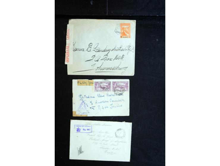 1914/45, Zensurpost I. und II. WK, einige hundert Briefe und Karten aus bzw. nach Großbritannien, dabei Feldpost, R-Briefe, v