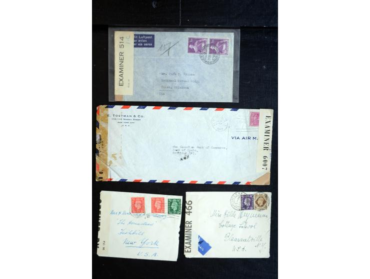 1914/45, Zensurpost I. und II. WK, einige hundert Briefe und Karten aus bzw. nach Großbritannien, dabei Feldpost, R-Briefe, v