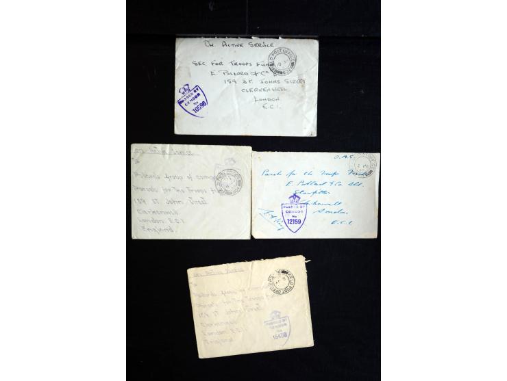 1914/45, Zensurpost I. und II. WK, einige hundert Briefe und Karten aus bzw. nach Großbritannien, dabei Feldpost, R-Briefe, v