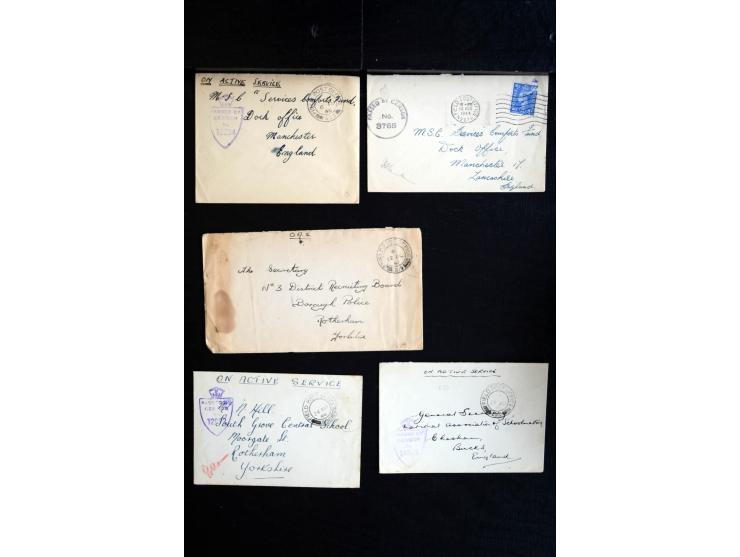 1914/45, Zensurpost I. und II. WK, einige hundert Briefe und Karten aus bzw. nach Großbritannien, dabei Feldpost, R-Briefe, v