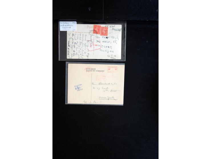 1914/45, Zensurpost I. und II. WK, einige hundert Briefe und Karten aus bzw. nach Großbritannien, dabei Feldpost, R-Briefe, v