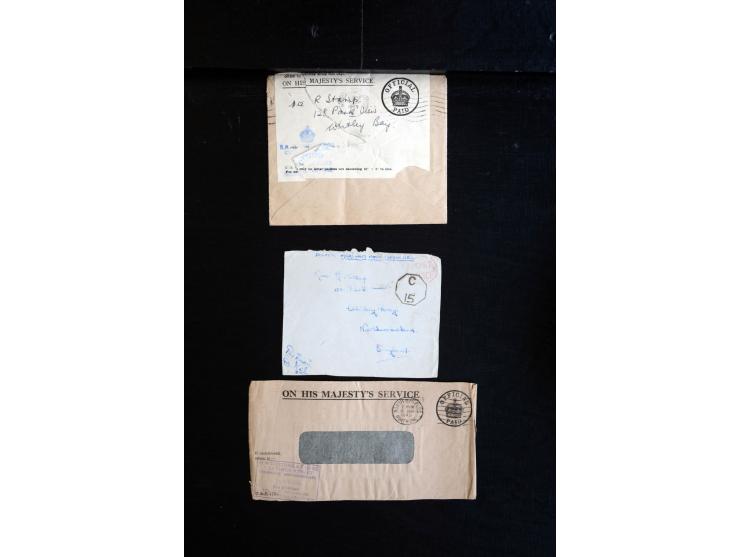 1914/45, Zensurpost I. und II. WK, einige hundert Briefe und Karten aus bzw. nach Großbritannien, dabei Feldpost, R-Briefe, v