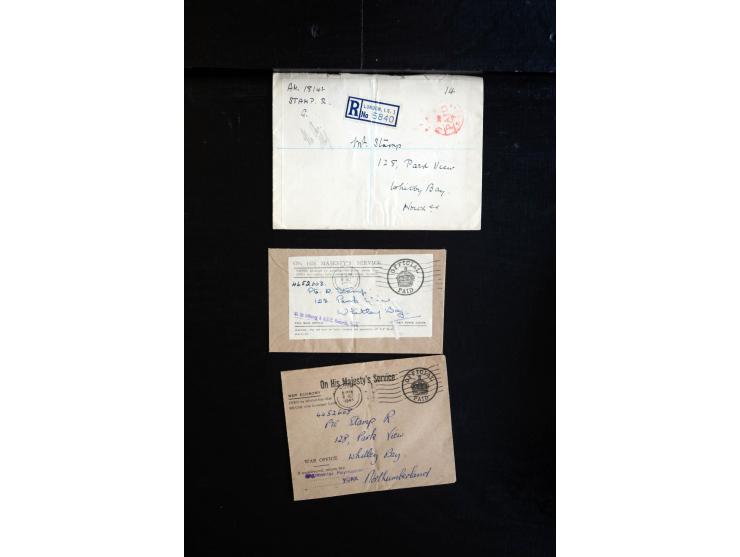 1914/45, Zensurpost I. und II. WK, einige hundert Briefe und Karten aus bzw. nach Großbritannien, dabei Feldpost, R-Briefe, v