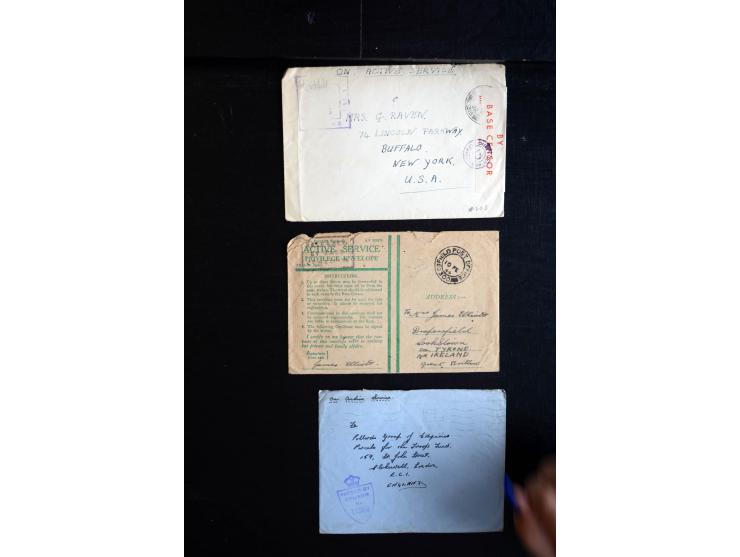 1914/45, Zensurpost I. und II. WK, einige hundert Briefe und Karten aus bzw. nach Großbritannien, dabei Feldpost, R-Briefe, v