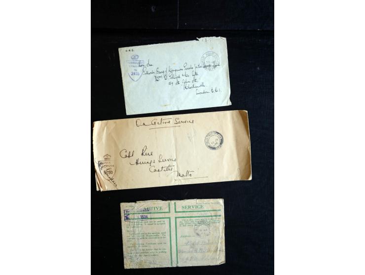 1914/45, Zensurpost I. und II. WK, einige hundert Briefe und Karten aus bzw. nach Großbritannien, dabei Feldpost, R-Briefe, v