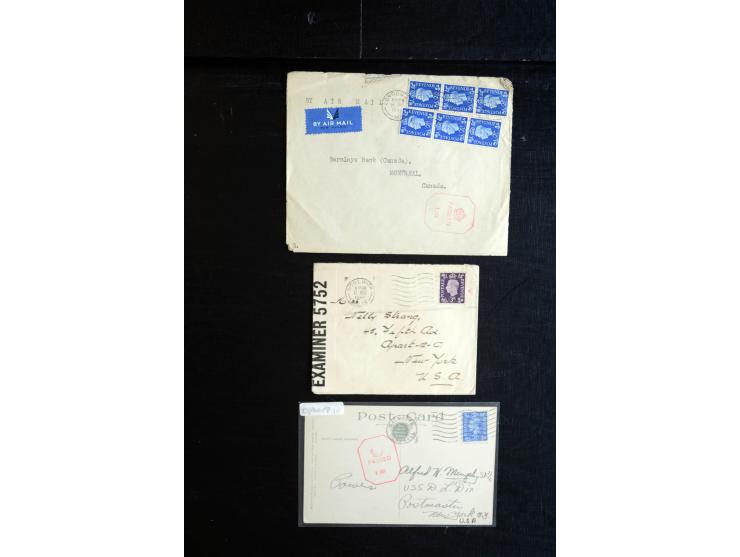 1914/45, Zensurpost I. und II. WK, einige hundert Briefe und Karten aus bzw. nach Großbritannien, dabei Feldpost, R-Briefe, v