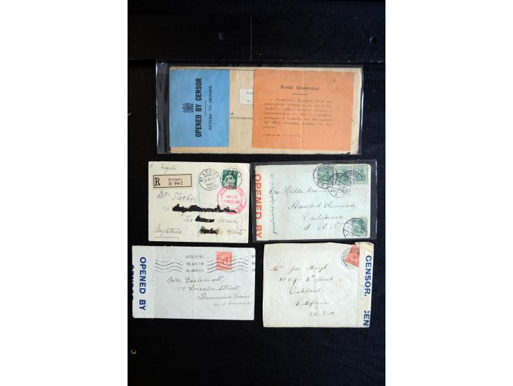1914/45, Zensurpost I. und II. WK, einige hundert Briefe und Karten aus bzw. nach Großbritannien, dabei Feldpost, R-Briefe, v