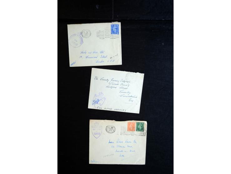 1914/45, Zensurpost I. und II. WK, einige hundert Briefe und Karten aus bzw. nach Großbritannien, dabei Feldpost, R-Briefe, v