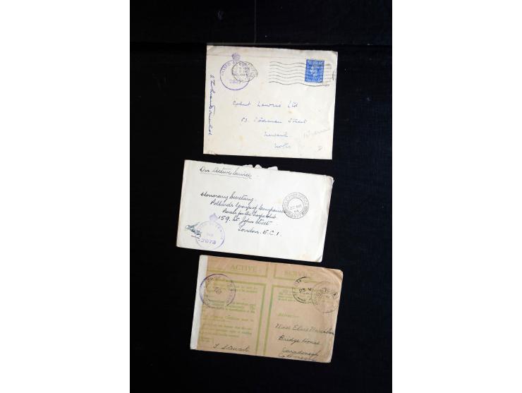 1914/45, Zensurpost I. und II. WK, einige hundert Briefe und Karten aus bzw. nach Großbritannien, dabei Feldpost, R-Briefe, v