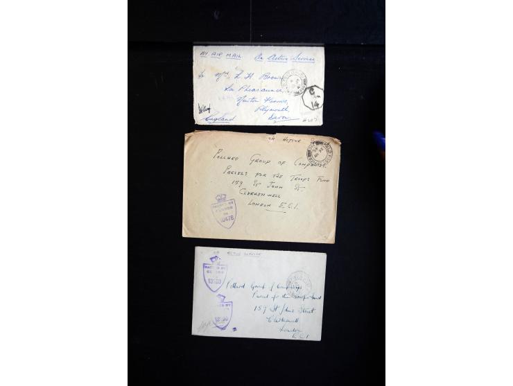 1914/45, Zensurpost I. und II. WK, einige hundert Briefe und Karten aus bzw. nach Großbritannien, dabei Feldpost, R-Briefe, v