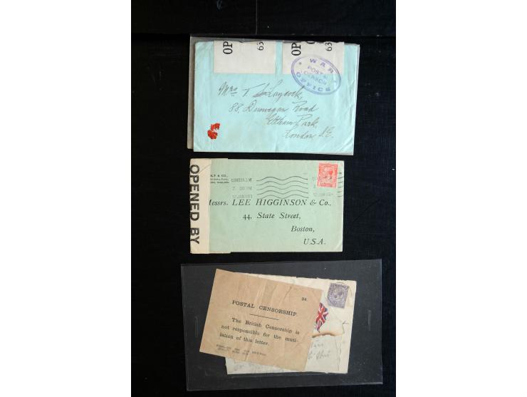 1914/45, Zensurpost I. und II. WK, einige hundert Briefe und Karten aus bzw. nach Großbritannien, dabei Feldpost, R-Briefe, v