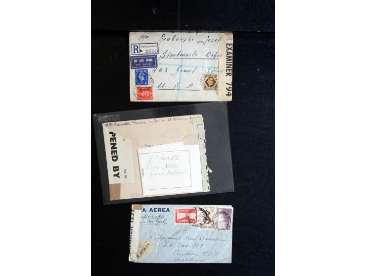 1914/45, Zensurpost I. und II. WK, einige hundert Briefe und Karten aus bzw. nach Großbritannien, dabei Feldpost, R-Briefe, v