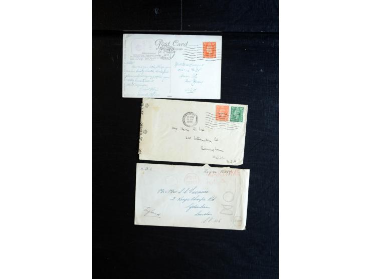1914/45, Zensurpost I. und II. WK, einige hundert Briefe und Karten aus bzw. nach Großbritannien, dabei Feldpost, R-Briefe, v