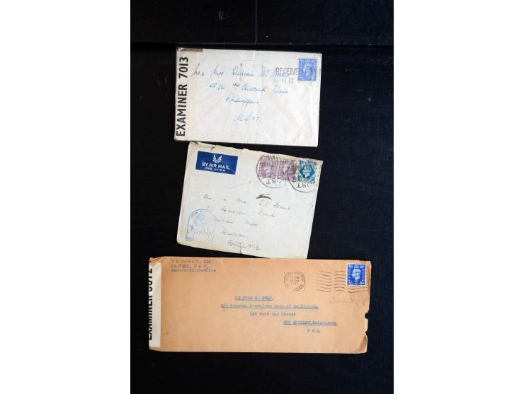1914/45, Zensurpost I. und II. WK, einige hundert Briefe und Karten aus bzw. nach Großbritannien, dabei Feldpost, R-Briefe, v