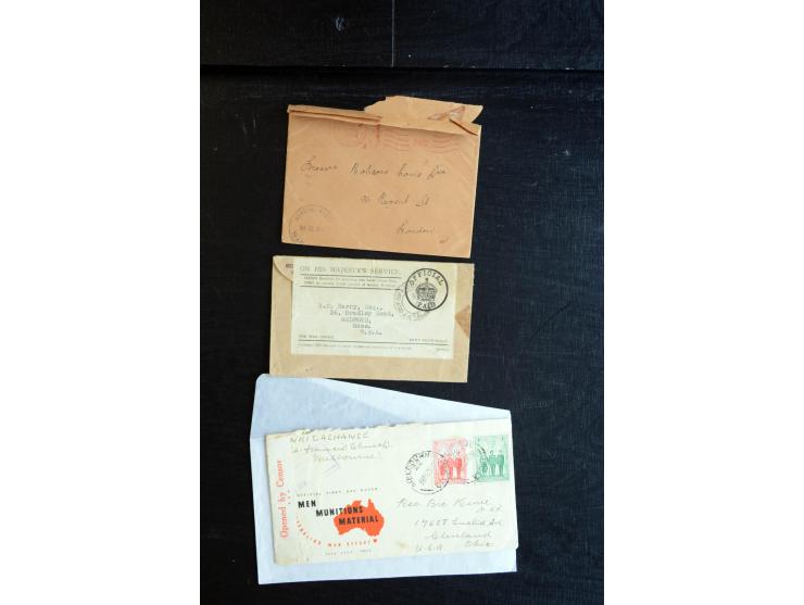 1914/45, Zensurpost I. und II. WK, einige hundert Briefe und Karten aus bzw. nach Großbritannien, dabei Feldpost, R-Briefe, v