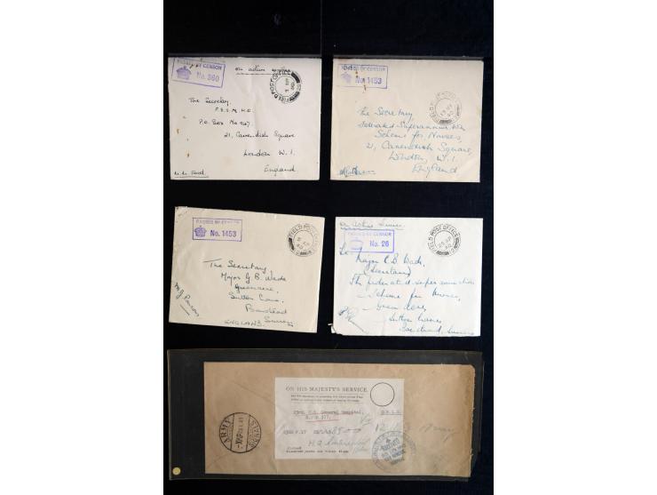 1914/45, Zensurpost I. und II. WK, einige hundert Briefe und Karten aus bzw. nach Großbritannien, dabei Feldpost, R-Briefe, v