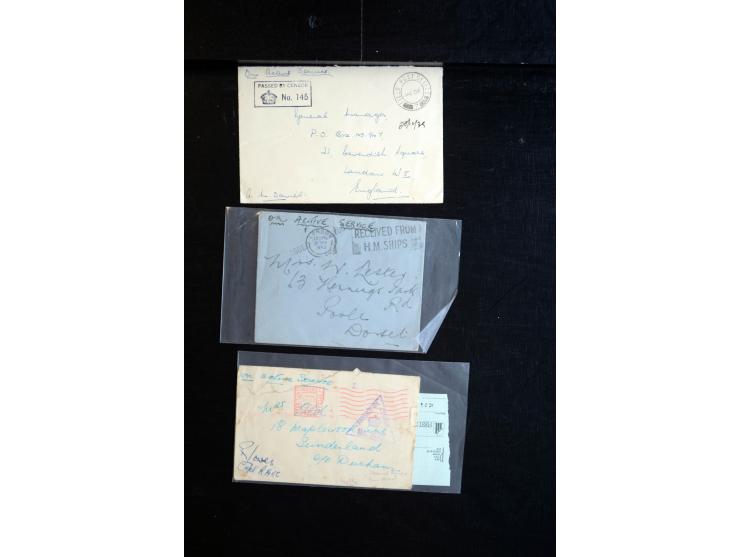 1914/45, Zensurpost I. und II. WK, einige hundert Briefe und Karten aus bzw. nach Großbritannien, dabei Feldpost, R-Briefe, v