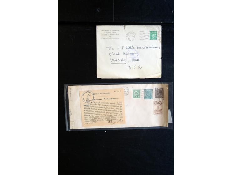 1915/60 (ca.), interessanter Posten mit englischer Feld- und Zensurpost ab dem I. WK mit vielen verschiedenen Zensuren, dabei