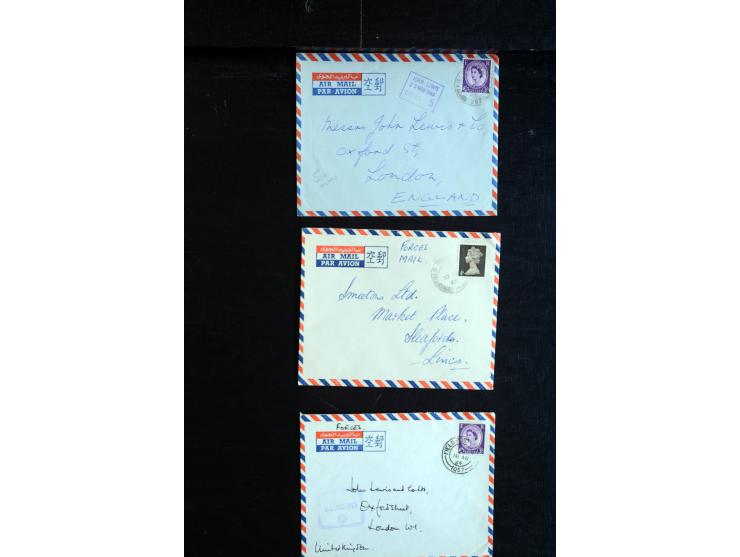 1915/60 (ca.), interessanter Posten mit englischer Feld- und Zensurpost ab dem I. WK mit vielen verschiedenen Zensuren, dabei