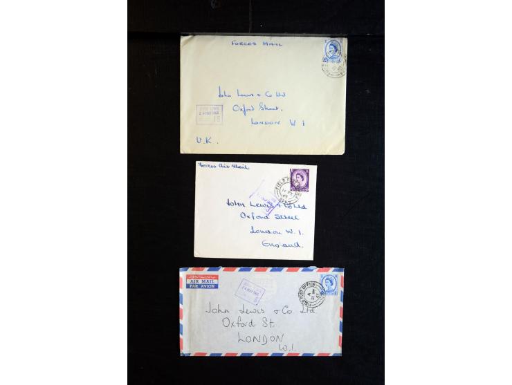 1915/60 (ca.), interessanter Posten mit englischer Feld- und Zensurpost ab dem I. WK mit vielen verschiedenen Zensuren, dabei